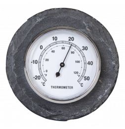 Thermomètre rond - D 10 cm - Schiste