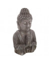 Bouddha effet bois - H 48 cm - Gris