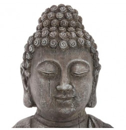 Bouddha effet bois - H 48 cm - Gris