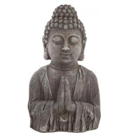 Bouddha effet bois - H 48 cm - Gris