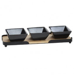 Set apéritif - L 10.5x l 30.5x H 6 cm - Bambou