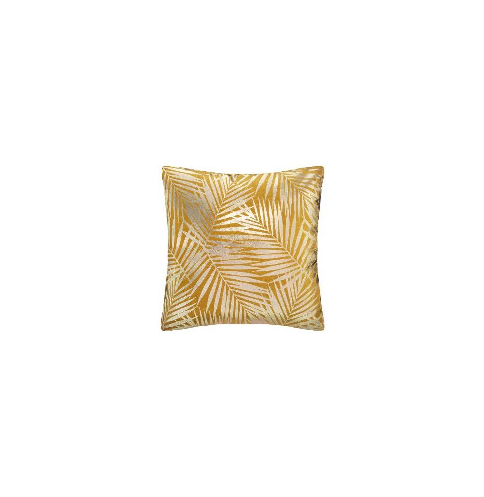 Coussin en velours - L 40 cm x l 40 cm - Ocre