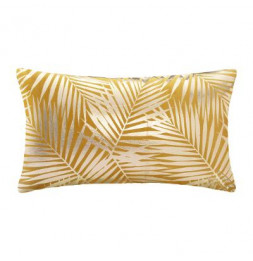 Coussin en velours - L 50 cm x l 30 cm - Ocre