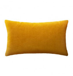 Coussin en velours - L 50 cm x l 30 cm - Ocre