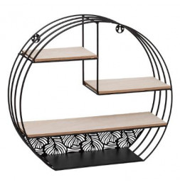 Étagère murale ronde - H 36 cm - Noir