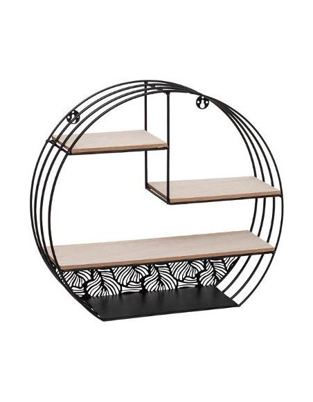 Étagère murale ronde - H 36 cm - Noir