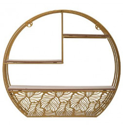 Étagère murale ronde - H 36 cm - Doré
