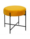 Tabouret en velours - H 45 cm - Ocre