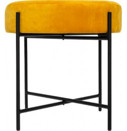 Tabouret en velours - H 45 cm - Ocre