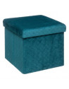 Pouf pliable avec couvercle -  L 31 cm x P 31 cm x H 30 cm - Velours