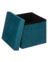 Pouf pliable avec couvercle -  L 31 cm x P 31 cm x H 30 cm - Velours