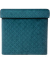 Pouf pliable avec couvercle -  L 31 cm x P 31 cm x H 30 cm - Velours