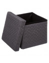 Pouf pliable avec couvercle -  L 31 cm x P 31 cm x H 30 cm - Gris