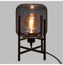 Lampe en verre - H 34 cm - Gris