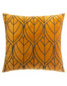 Coussin en velours brodé - L 40 cm x l 40 cm - Ocre