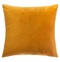 Coussin en velours brodé - L 40 cm x l 40 cm - Ocre