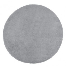 Tapis imitation fourrure - D 80 cm - Gris