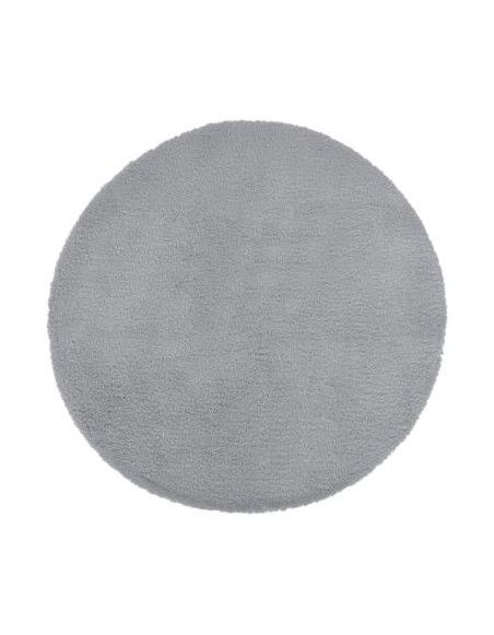 Tapis imitation fourrure - D 80 cm - Gris