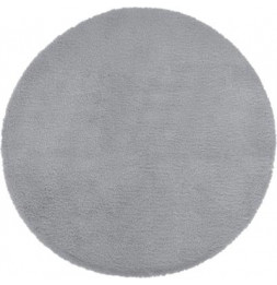 Tapis imitation fourrure - D 80 cm - Gris