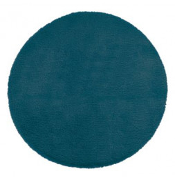 Tapis imitation fourrure - D 80 cm - Bleu