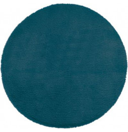 Tapis imitation fourrure - D 80 cm - Bleu