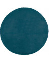 Tapis imitation fourrure - D 80 cm - Bleu