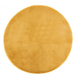 Tapis imitation fourrure - D 80 cm - Ocre