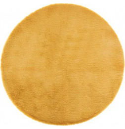 Tapis imitation fourrure - D 80 cm - Ocre