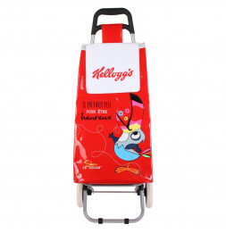 Chariot de shopping Kelloggs - L 35,5 cm x l 32 cm x H 95 cm - Rouge