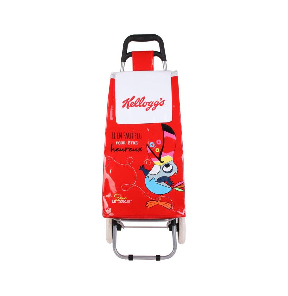 Chariot de shopping Kelloggs - L 35,5 cm x l 32 cm x H 95 cm - Rouge