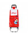 Chariot de shopping Kelloggs - L 35,5 cm x l 32 cm x H 95 cm - Rouge