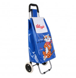 Chariot de shopping Kelloggs - L 35,5 cm x l 32 cm x H 95 cm - Bleu