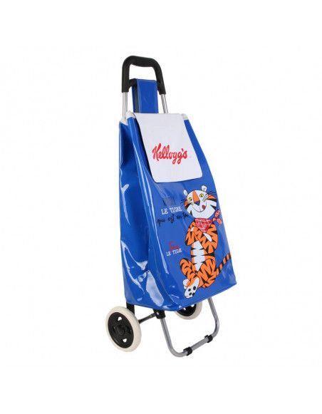 Chariot de shopping Kelloggs - L 35,5 cm x l 32 cm x H 95 cm - Bleu