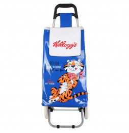 Chariot de shopping Kelloggs - L 35,5 cm x l 32 cm x H 95 cm - Bleu