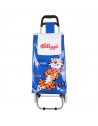 Chariot de shopping Kelloggs - L 35,5 cm x l 32 cm x H 95 cm - Bleu