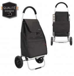 Chariot de shopping - L 48 cm x l 29,5 x H 99,5 - Noir