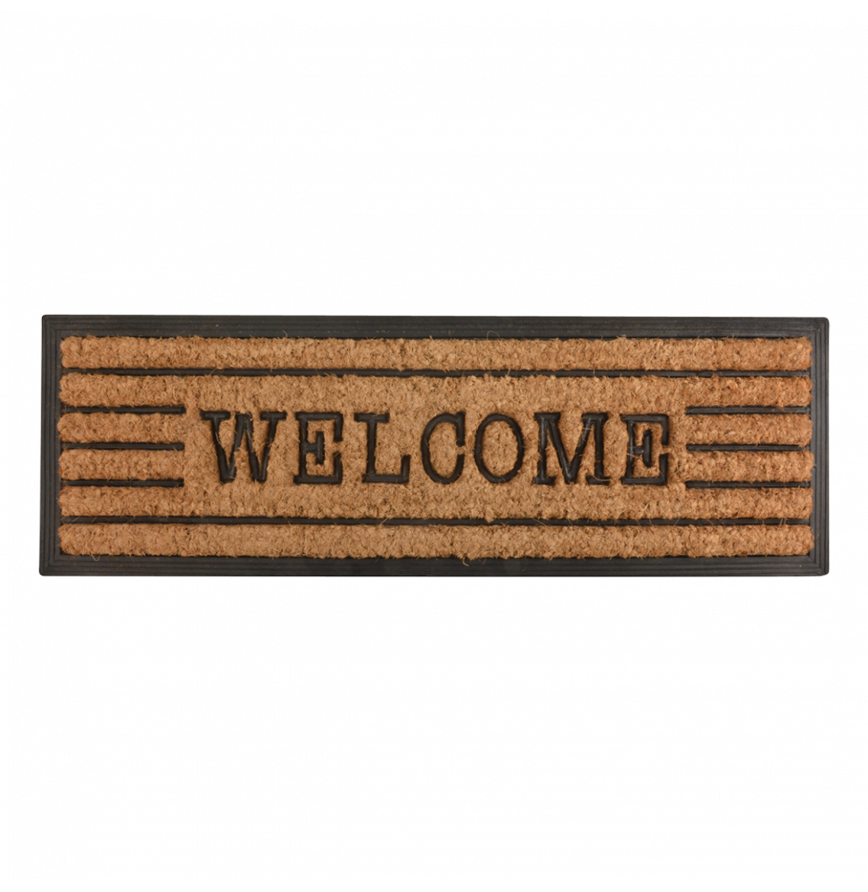 Tapis en coco et caoutchouc - 75 x 25 cm - Welcome