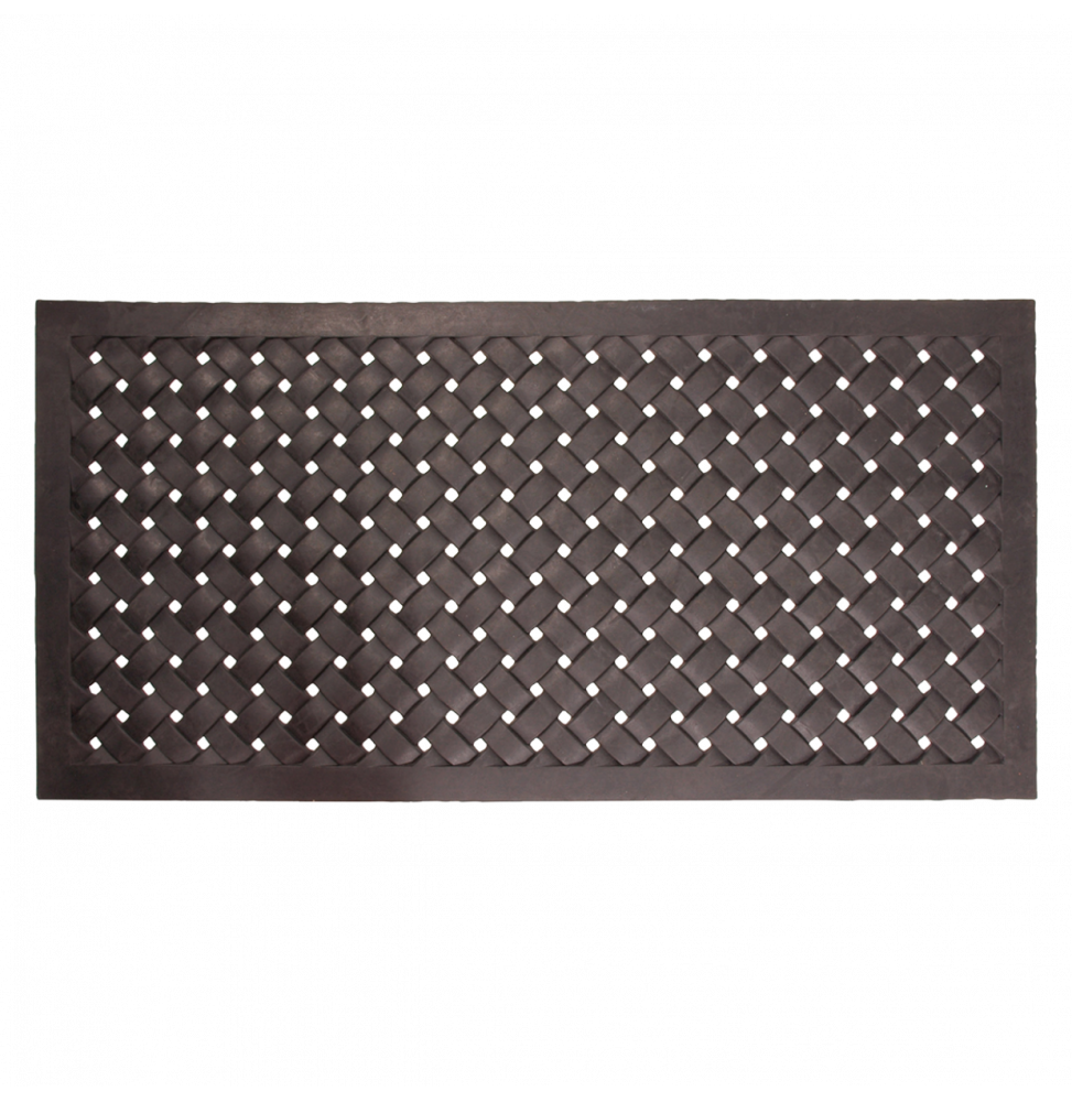 Paillasson en caoutchouc tressé - 120 x 60 cm - Noir