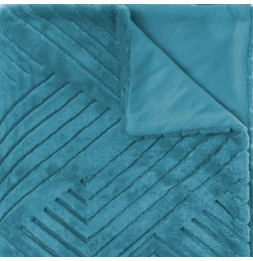 Plaid imitation fourrure - 230 cm x 180 cm - Bleu