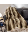 Plaid imitaton fourrure - L 120 cm x 160 cm - Rayures Grizzly