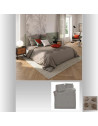 Parure de couette en coton - 220 x 240 cm - Gris