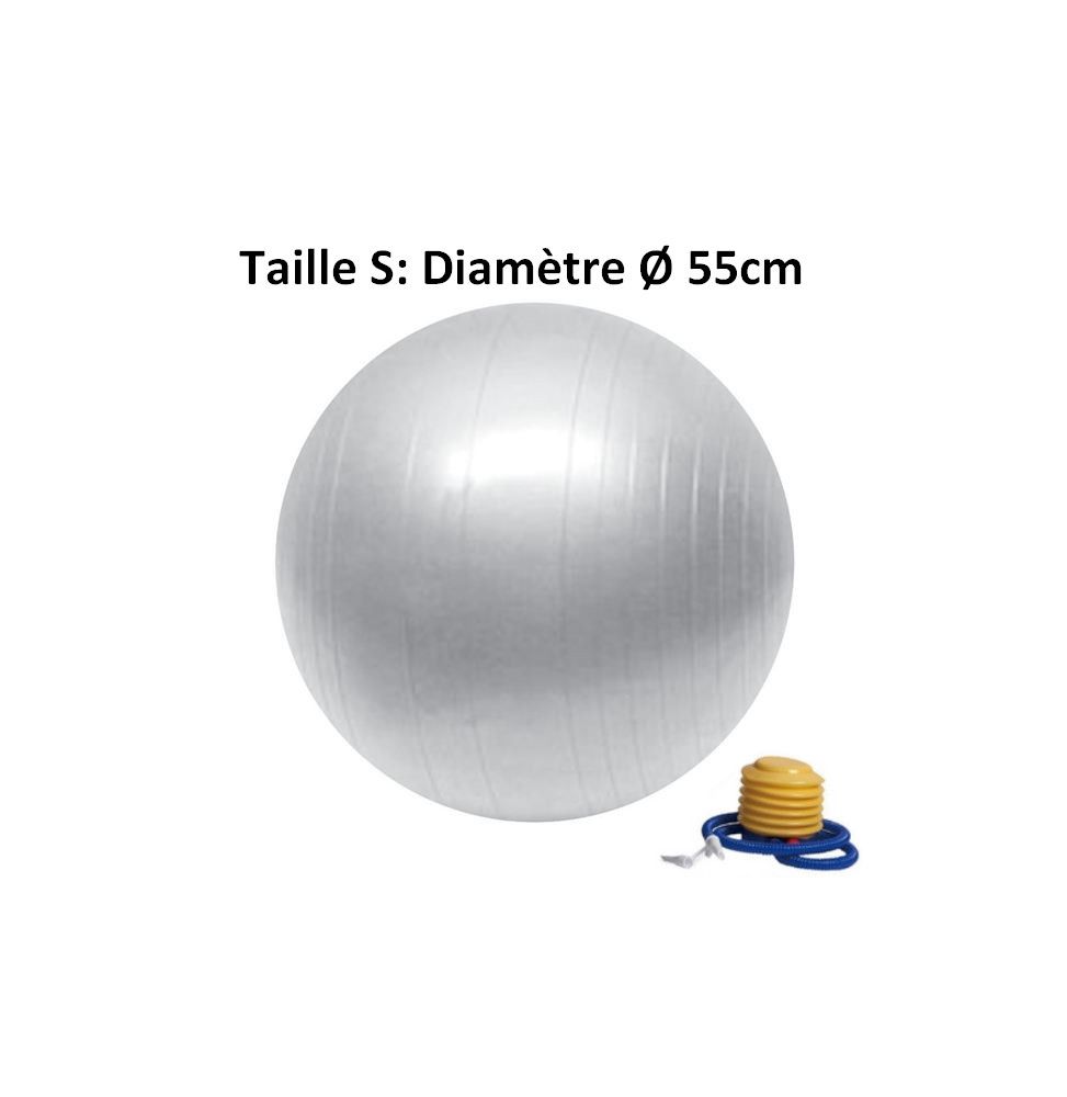 Ballon de Fitness - D 55 cm - Gris