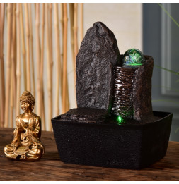 Fontaine Bouddha Haka - L 15 x l 20 x H 25 cm - LED