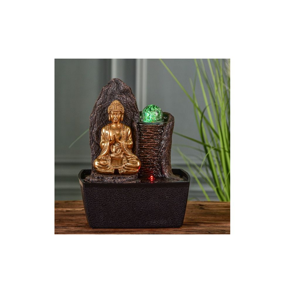 Fontaine Bouddha Haka - L 15 x l 20 x H 25 cm - LED