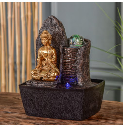 Fontaine Bouddha Haka - L 15 x l 20 x H 25 cm - LED