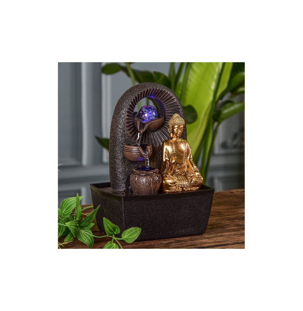 Fontaine Bouddha Bhava - L 15 x l 20 x H 25 cm - LED