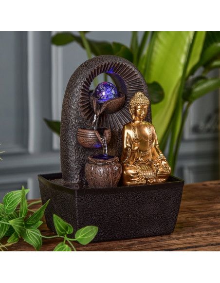 Fontaine Bouddha Bhava - L 15 x l 20 x H 25 cm - LED