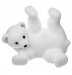 Décoration ours polaire roulade - L 30 cm x l 20 cm - Blanc