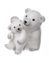 Décoration maman et bébé ours polaires - L 23 cm x l 33 cm - Blanc