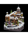 Village de Noël - L 24 cm x l 18,5 cm - Église et rivière